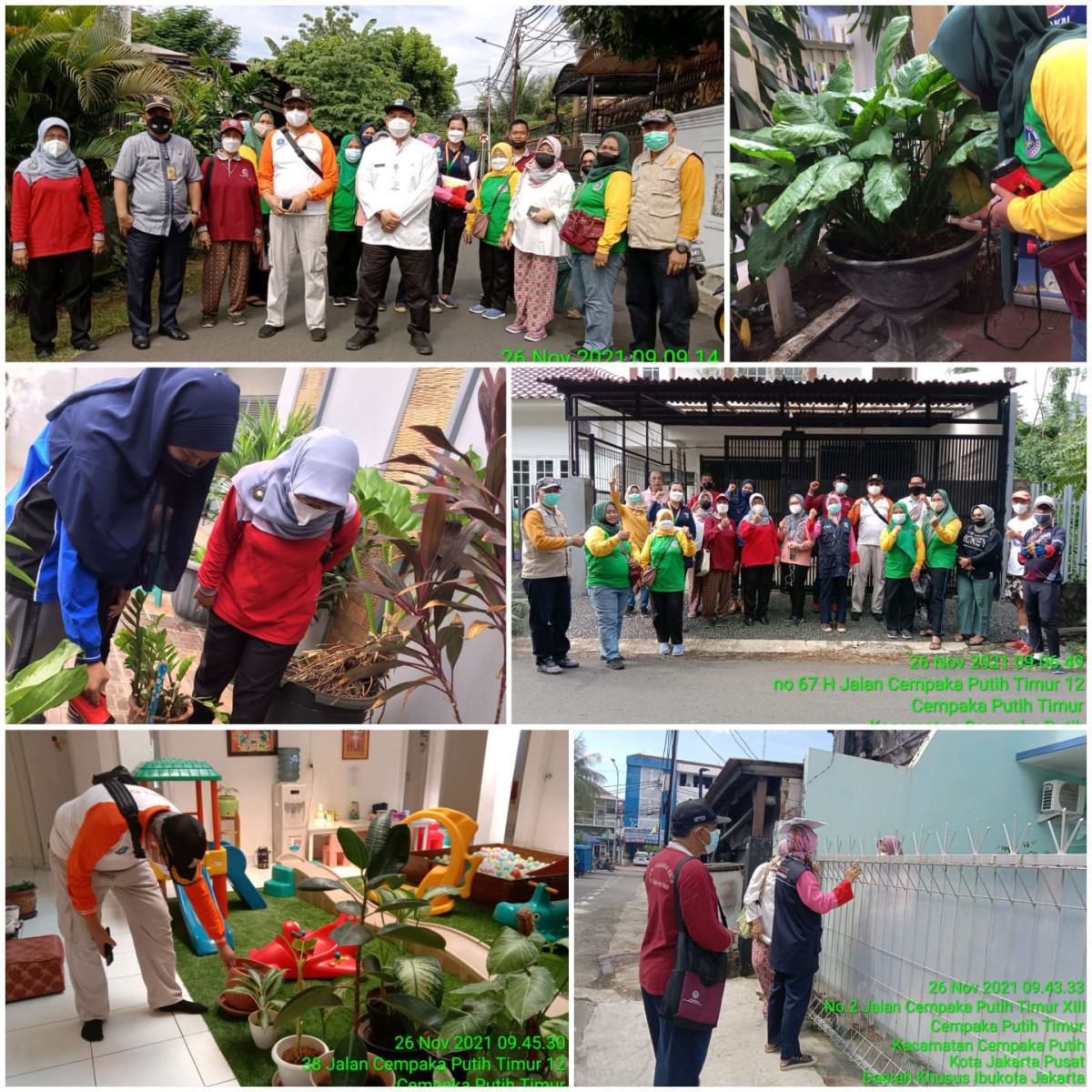 Kegiatan PSN bersama kader jumantik , kasie kesra dan kesling Puskesmas kecamatan cempaka putih